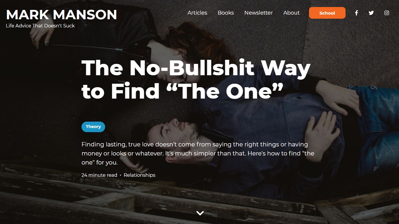 The No-Bullsh*t Way to Find "The One" - Mark Manson